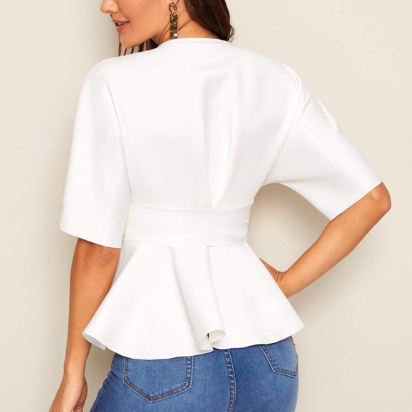 Boho Purple Plunging Neck Babydoll Top Chic Sexy - Picture 8 of 12